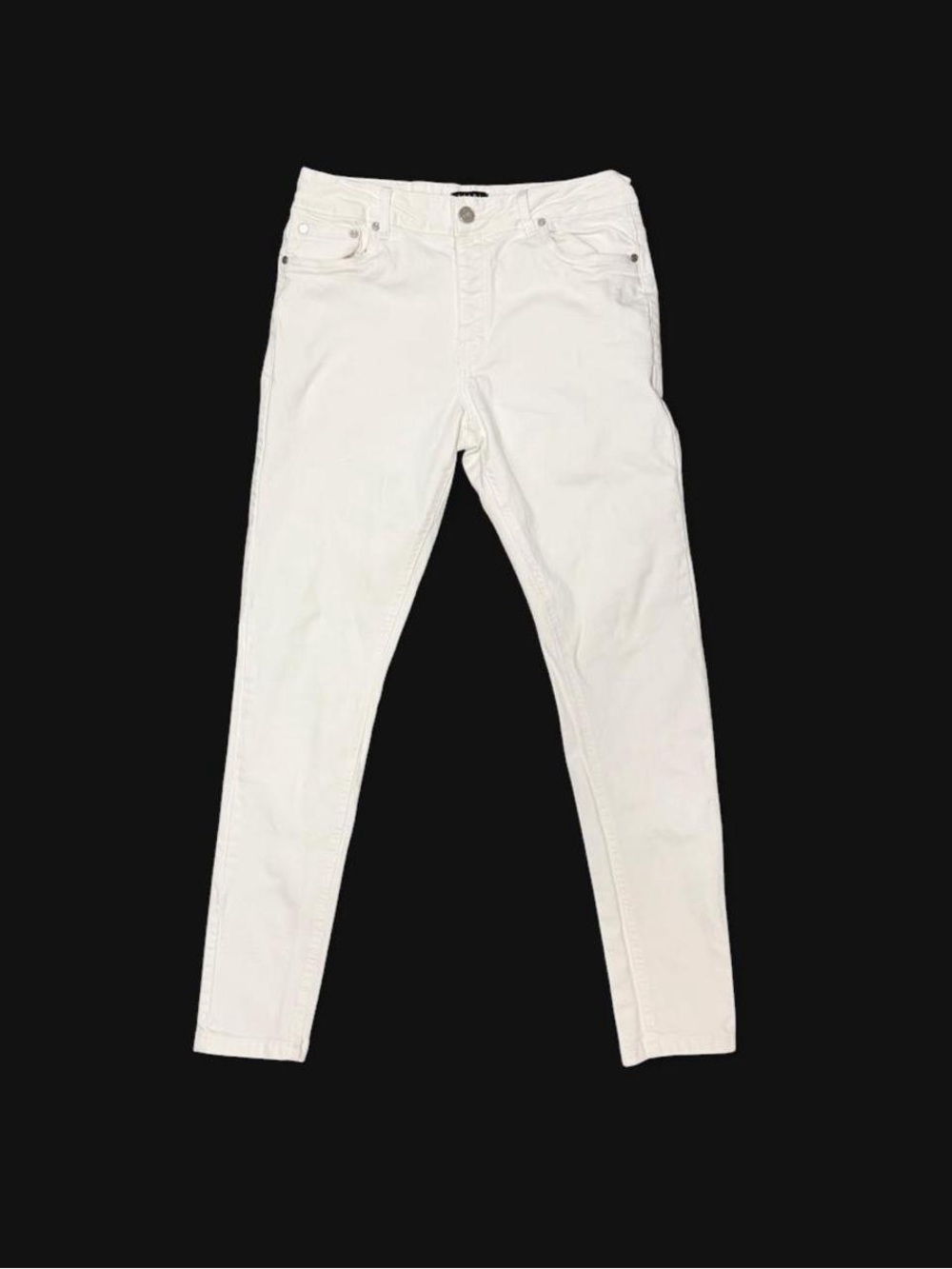 BoohooMAN White Skinny Jeans Men’s Size 32 Clean Y2K Minimal Denim